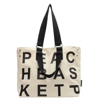 Женская весенне-летняя повседневная сумка-тоут большой емкости, холщовая сумка для писем на одно плечо