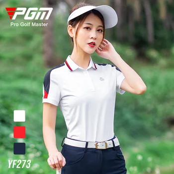 Женская летняя женская спортивная дышащая одежда для гольфа с коротким рукавом PGM Golf