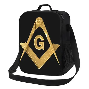 Женская сумка для ланча с золотым логотипом Freemason, термосумка-холодильник для масонов, офисная работа, школа