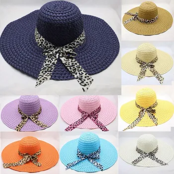 Женские летние шляпы с широкими полями, Соломенная шляпка пляжные шляпы флоппи сгиб соломы ВС шляпы для женщин открытый путешествия пляж защитным колпаком шлема 