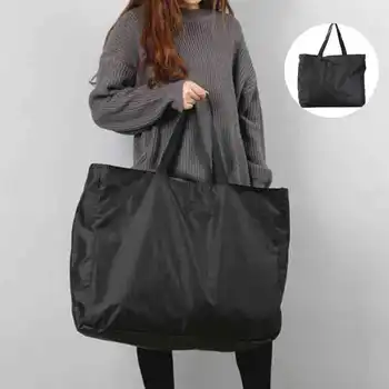 Женские сумки для покупок, однотонные сумки на молнии, продуктовые сумки большой емкости, моющиеся, многоразовые, простые, сверхпрочные, новые модные сумки на открытом воздухе