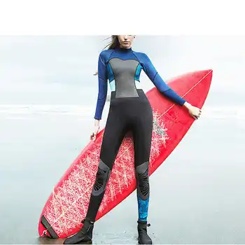 Женский купальник для всего тела, 3 мм, водонепроницаемый от холода, с длинным рукавом, гидрокостюм для всего тела, цельный водолазный костюм для плавания, дайвинг