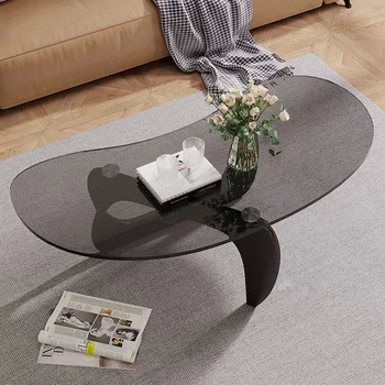 Журнальный столик Nordic из закаленного стекла, Овальный, минималистичный, Современная мода, Креативные журнальные столики для гостиной, Стол Nordic Furniture