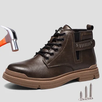 Защитная обувь, мужская сварочная обувь, рабочие ботинки со стальным носком, женские высококачественные защитные ботинки с защитой от проколов.