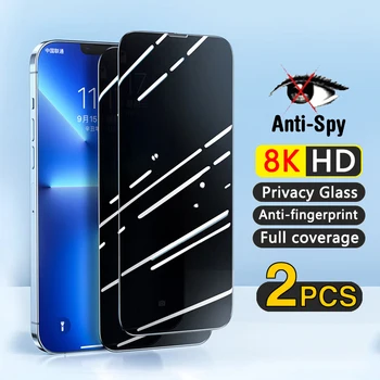 Защитные пленки из закаленного стекла для защиты от шпионажа для iPhone 11 12 13 14 Pro Max XS X XR Защитная пленка для экрана с полным покрытием