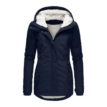 Зимнее теплое утепленное пальто, женская куртка, Элегантные парки с длинным рукавом, толстовки, Плюс размер, тонкое пальто на меховой подкладке, зимняя одежда
