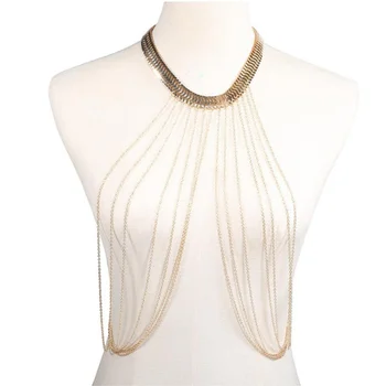 Золотое ожерелье, бикини, цепочки для тела с кисточками, красивое ожерелье в нишевом стиле, сексуальная цепочка на талию в стиле Мори