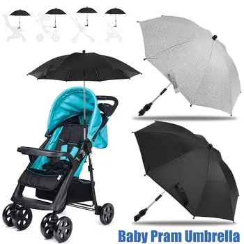 Зонт для Детских Колясок с Зажимом Диаметром 85 см, Зонт Для Детской Коляски с регулировкой на 360 °, Зонтик Для Коляски, Водонепроницаемый Зонтик Для Коляски