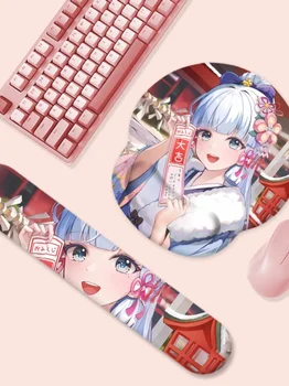 Игровой коврик для мыши Genshin Impact, 3d-коврик для мыши, держатель клавиатуры для ноутбука, Милая подставка для запястий, коврик для мыши, Игровой подарок, канцелярские принадлежности