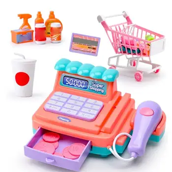 Игровой набор для кассира с игрушечным кассовым аппаратом, Красочные детские игрушки для кассы в супермаркете, Прямая поставка