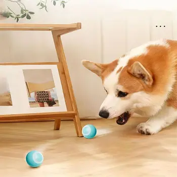 Игрушечный мяч для домашних собак, электрическая умная автоматическая катящаяся игрушка для кошек, нескучная погоня в помещении, Интерактивная игрушка для щенков, улучшающая IQ, товары для домашних животных