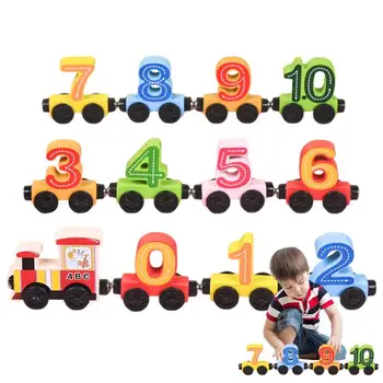 Игрушечный поезд с цифрами, 12 алфавитов, цифры, Магнитные вагоны, обучающие игрушки для сортировки для малышей и дошкольников для домашней школы