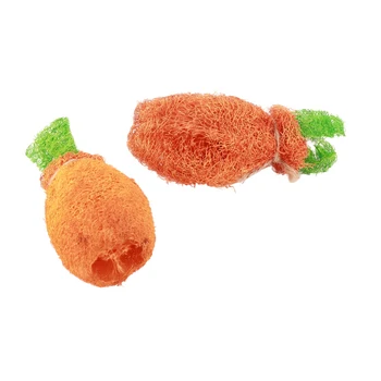 Игрушка для жевания моркови с кроликом, реалистичная Люфа, Игрушки для жевания кролика для хомяка