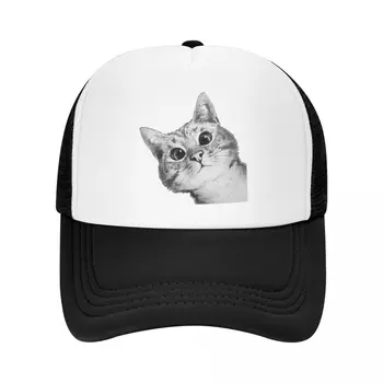 Изготовленная на заказ бейсболка с забавным котом, солнцезащитная женская Мужская регулируемая шляпа дальнобойщика, осенние бейсболки Snapback