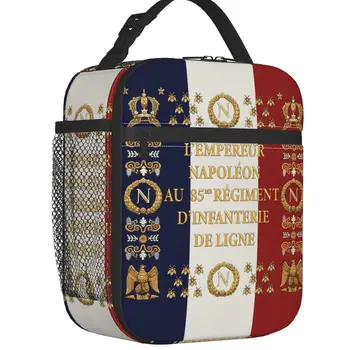 Изготовленная на заказ сумка для ланча с наполеоновским французским флагом 85-го полка, мужские и женские ланч-боксы с термоизоляцией, ланч-боксы для школьников