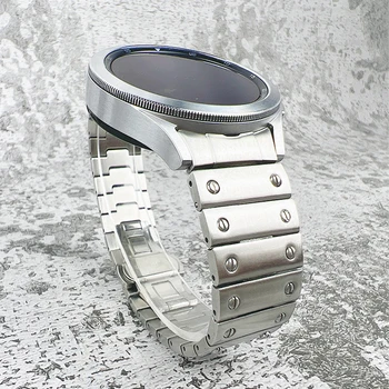 Изогнутый Ремешок На Конце Для Samsung Galaxy Watch 4 5 Pro 45 мм Классический Ремешок 46 мм 42 мм 40 мм 44 мм Без Зазоров Роскошный Браслет Из Нержавеющей Стали