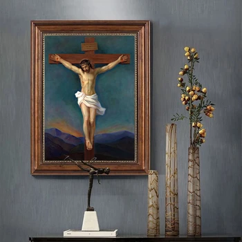 Иисус Христос на кресте, живопись, принты на холсте, настенное искусство, картины с Христом для гостиной, домашний декоративный Куадрос Без рамки