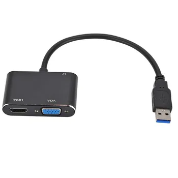 Кабель-конвертер USB 3.0 в HDMI/VGA Видеоадаптер для ноутбука/настольного компьютера/Проектора/телевизора