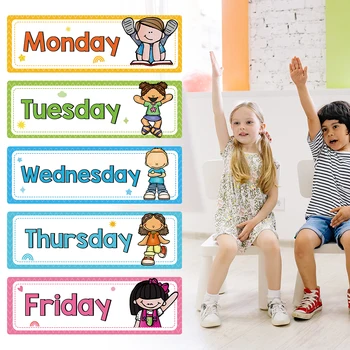 Карточки для изучения дня недели Учебные пособия по английскому языку Принадлежности для домашнего обучения детей Образовательные плакаты Украшение класса