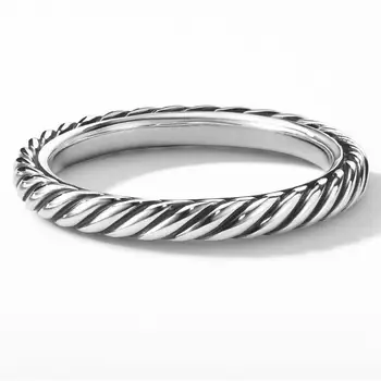 Кольца Дэвида Юрмана Cable Collectibles® Stack Ring из стерлингового серебра