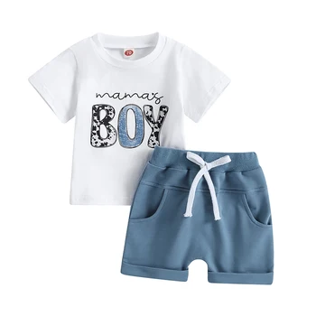 Комплект шорт для новорожденных мальчиков Pudcoco, футболка с рисунком мультяшного медведя и шорты с эластичной резинкой на талии, летняя одежда от 0 до 3 лет