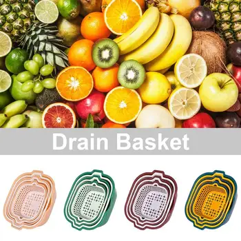 Корзина для слива фруктов и овощей Кухонная корзина для мытья продуктов Штабелируемые чаши для чистки фруктов и овощей Многофункциональный дуршлаг