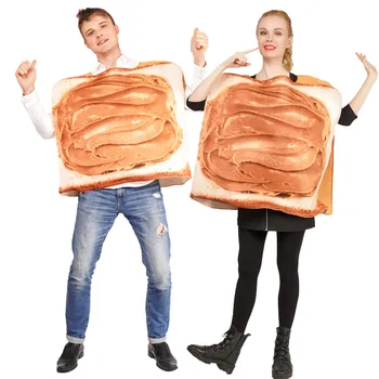 Костюм для пары сэндвичей с арахисовым маслом и джемом Для тостов Забавный маскарадный костюм для взрослых карнавальный костюм для вечеринки на Хэллоуин