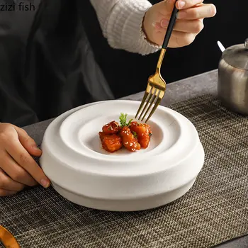 Креативная керамическая тарелка для ужина в ресторане отеля, Стейк, тарелка для суши, тарелки для десерта, торта, посуда для закусок в ресторане повышенной комфортности