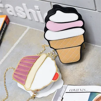 Креативная сумка для мороженого, женские объемные сумки на молнии, Корейская версия женской мультяшной цепочки через плечо