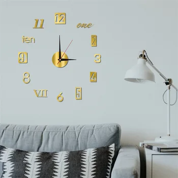 Креативные и простые акриловые настенные часы для гостиной, бесшумные художественные часы 