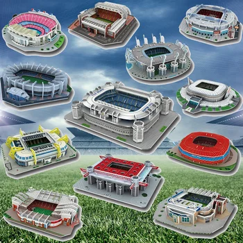 Креативный DIY 3D Бумажный пазл Футбольное поле Стадион Собранная модель Развивающие игрушки Архитектурный пазл для детей Подарки фанатам