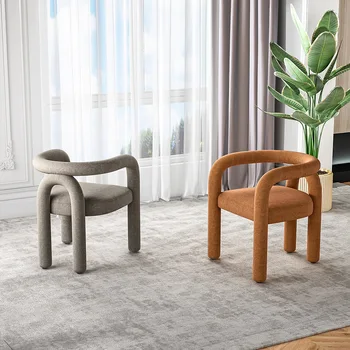 Кресло Скандинавского дизайнера, креативный Изогнутый Кашемировый обеденный стул для проживания в семье, модель кресла для отдыха со спинкой в комнате