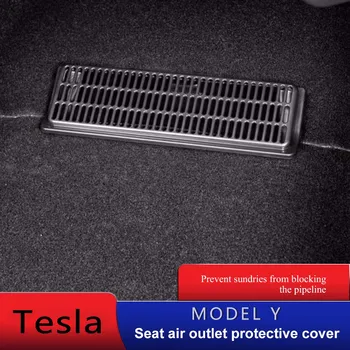 Крышка автомобильного кондиционера для Tesla Model Y, черная, пылезащитная, под задним сиденьем, крышка воздуховода на выходе