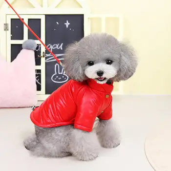 Куртка для домашних животных, пальто на пуговицах, одежда для собак с двумя ножками