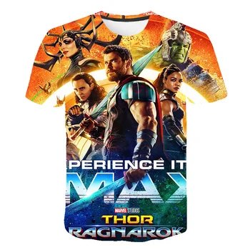 Летняя детская футболка Thor с 3D рисунком, Модные Футболки Thor Love And Thunder, Топы для мальчиков Marvel с коротким рукавом, Повседневная детская одежда от 1 до 14 лет