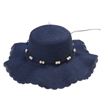 Летняя новая солнцезащитная шляпа с волнистыми краями, пляжная шляпа от солнца с песком, соломенная шляпа, женская шляпа с большими полями