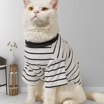 Летняя одежда для собак, прекрасный модный наряд, футболка с котом, футболка с котом, рубашка для маленьких собачек, одежда для отпуска