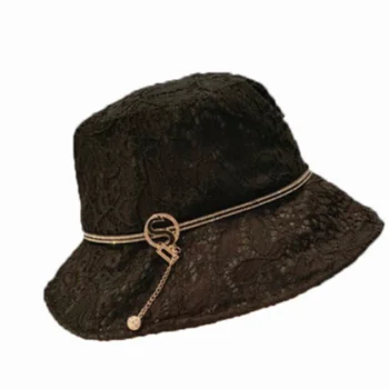 Летняя складная кружевная шляпа-ведро со стразами, модная женская шляпа для путешествий