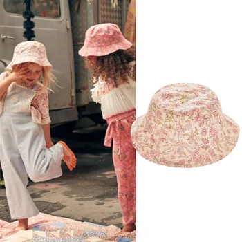 Летняя шляпа с цветочным узором для девочек EnkeliBB LM, модные брендовые шляпы Sweet Kids