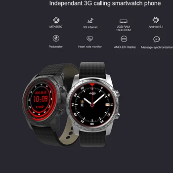 лучшие продажи 1,39-дюймовые Android 5.1 MTK6580 2G 3G Смарт-часы-Телефон 2 ГБ ОЗУ 16 ГБ ПЗУ Монитор Сердечного Ритма Анти-потерянные смарт-часы для мужчин