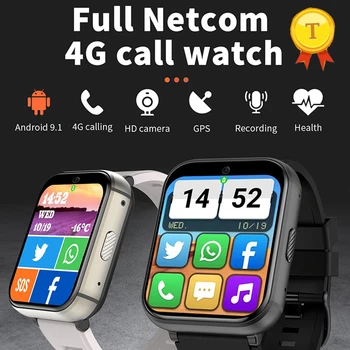 лучшие продажи Android 9 4G Смарт-Часы женские мужские 1,99 дюймов Большой Экран Частота Сердечных Сокращений WIFI GPS SOS 930 мАч умные часы для ios Android