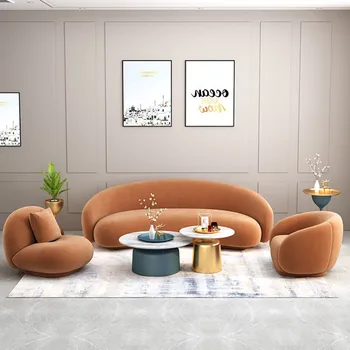 мебель для гостиной Кресло для отдыха в скандинавском стиле, современный диван, длинный изогнутый дизайнерский салон канапе, Мебель для спальни