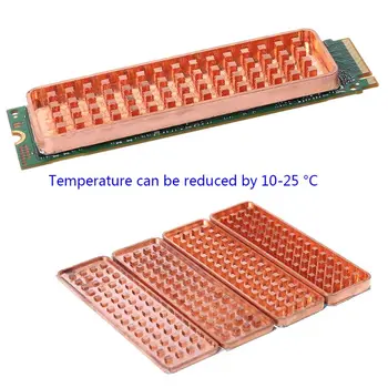 Медный радиатор NVME NGFF M.2 2280 SSD Металлический лист Теплопроводность Силиконовая Пластина Охлаждающий Вентилятор M2 Радиатор