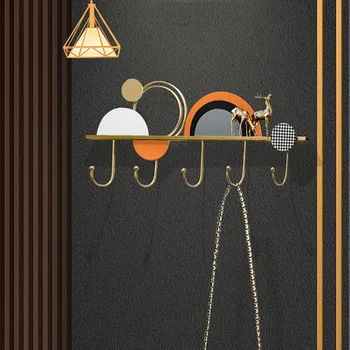 Металлическая Золотая вешалка для хранения одежды Прихожая Современная гостиная Настенная вешалка для одежды Спальня Мебель для прихожей
