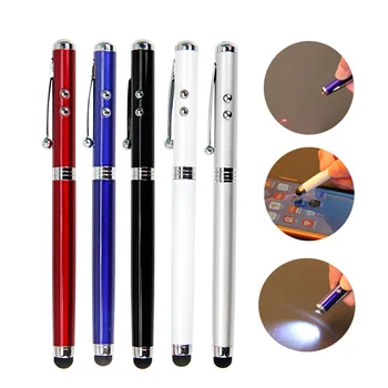 Металлическая Многофункциональная Шариковая ручка С Сенсорной емкостью 4-в-1 С Рекламным логотипом, Изготовленная на заказ Ручка-роллер 1.0 ММ