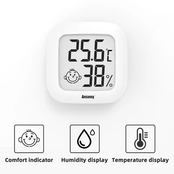 Мини-ЖК-цифровой термометр-гигрометр Электронный измеритель температуры и влажности в помещении, датчик Метеостанция для дома