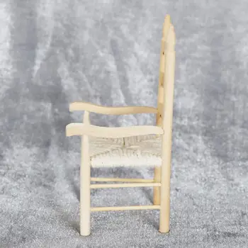 Миниатюрная мебель Легко моется Деревянные поделки Миниатюрный деревянный стул Мебель для кукольного домика для детей