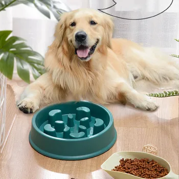 Миска для медленного кормления домашних собак, нескользящая миска-головоломка для щенков, миска для медленного кормления домашних животных, миска для собак среднего размера