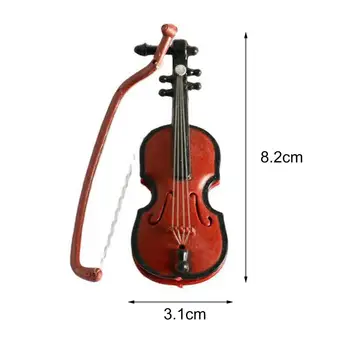 Многофункциональная миниатюрная скрипка для кукольного домика, легко моющаяся скрипка для кукольного домика, прочная конструкция для украшения
