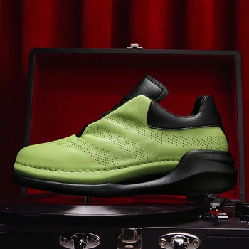Модные мужские Массивные кроссовки, Новый Дизайн, Мужская Повседневная обувь, Уличные кроссовки для бега трусцой, Дышащая обувь Флуоресцентного зеленого цвета